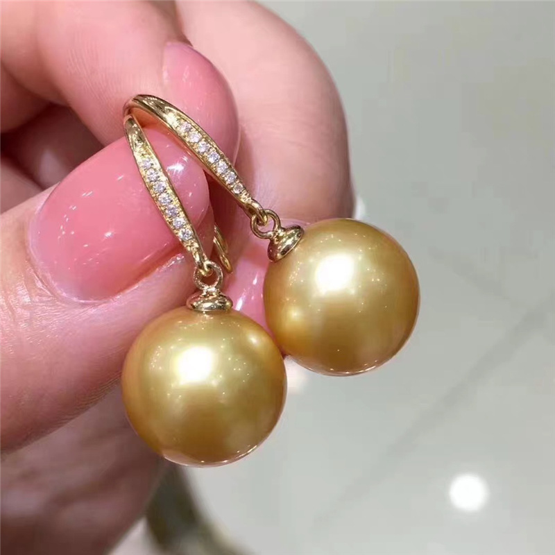 AAAA++++   8-9mm 9-10mm 10-11m - đánh giá và giá Tahitian South Sea Pearl Earrings 18K