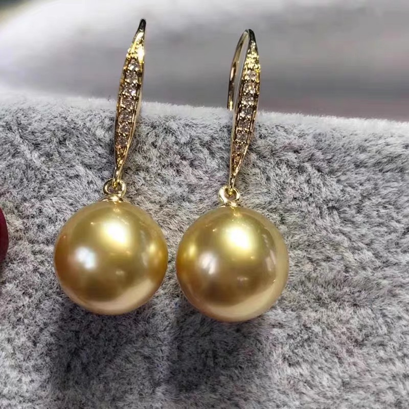 AAAA++++   8-9mm 9-10mm 10-11m - đánh giá và giá Tahitian South Sea Pearl Earrings 18K