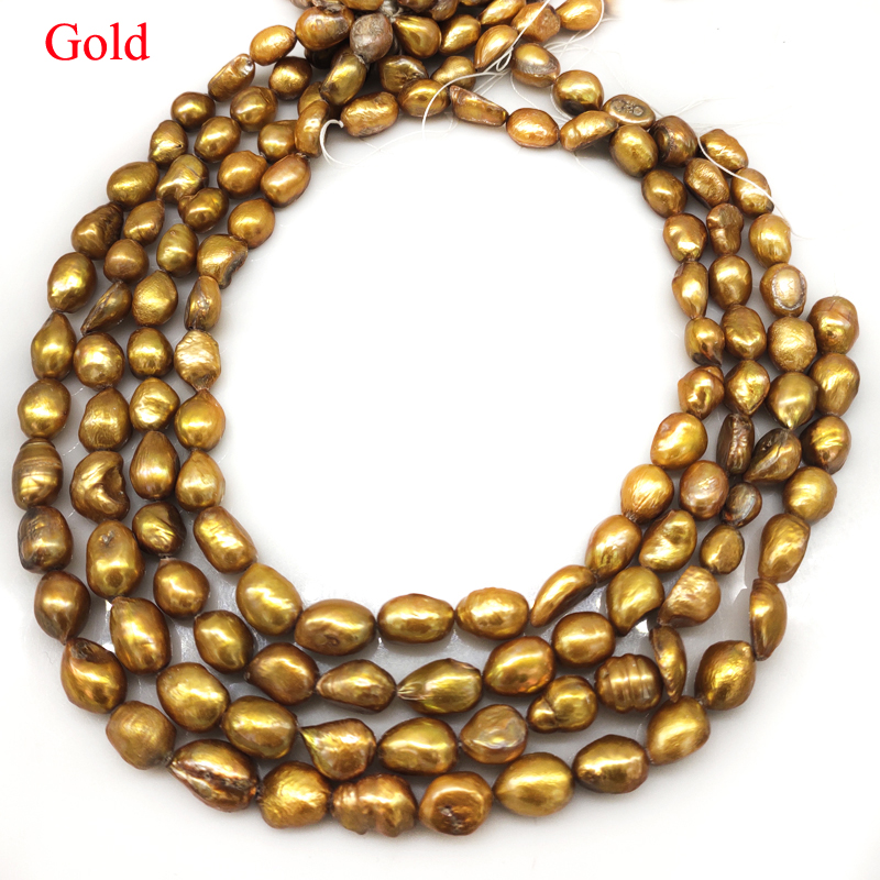 16 inches 10-15mm Gold Natural - đánh giá và giá Natural Freshwater Pearl Strand Loose Beads