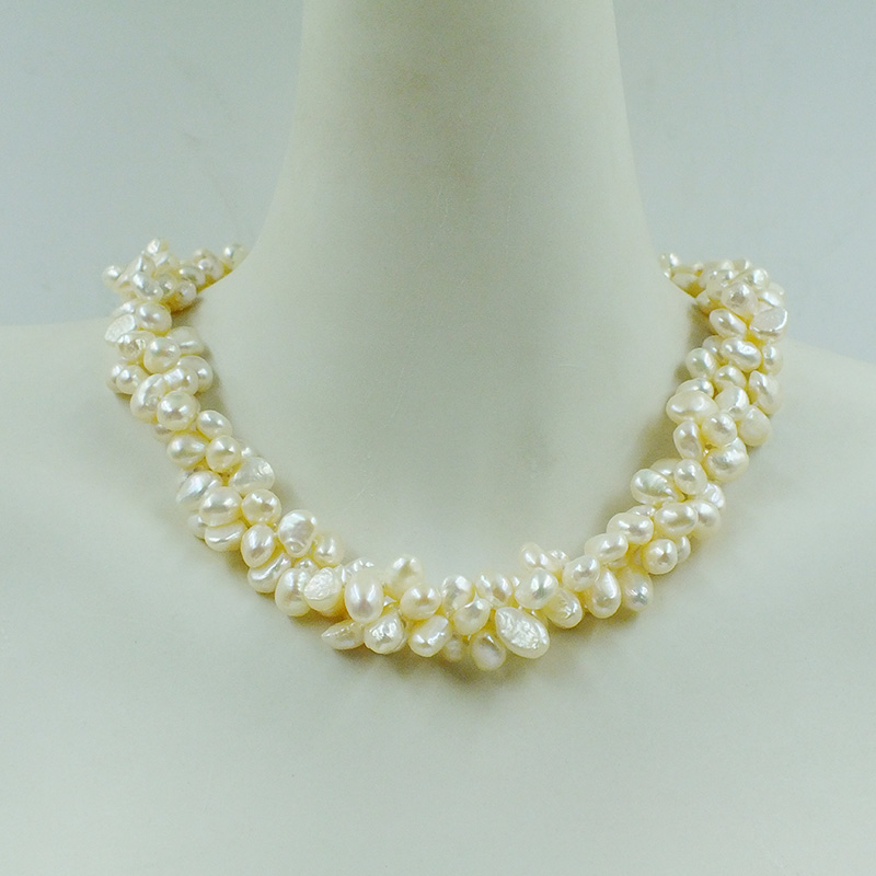 3-strand 8-9mm AAA 100% natura - đánh giá và giá Freshwater Cultured Pearl Necklace 8-9Mm