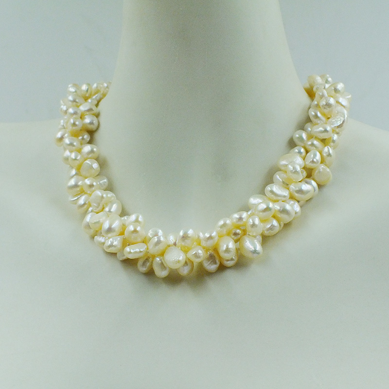 3-strand 8-9mm AAA 100% natura - đánh giá và giá Freshwater Cultured Pearl Necklace 8-9Mm