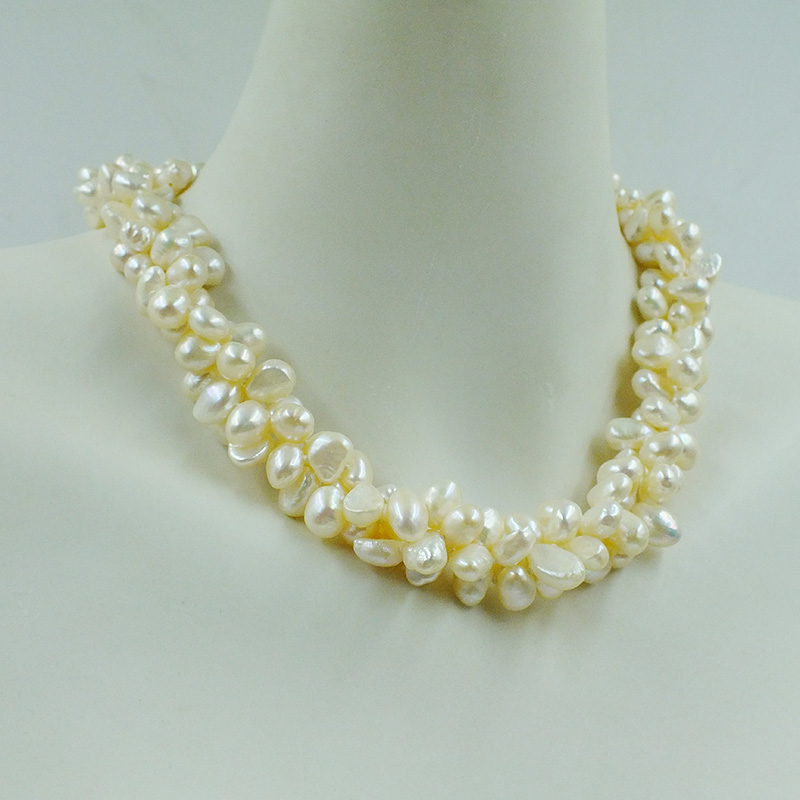 3-strand 8-9mm AAA 100% natura - đánh giá và giá Freshwater Cultured Pearl Necklace 8-9Mm