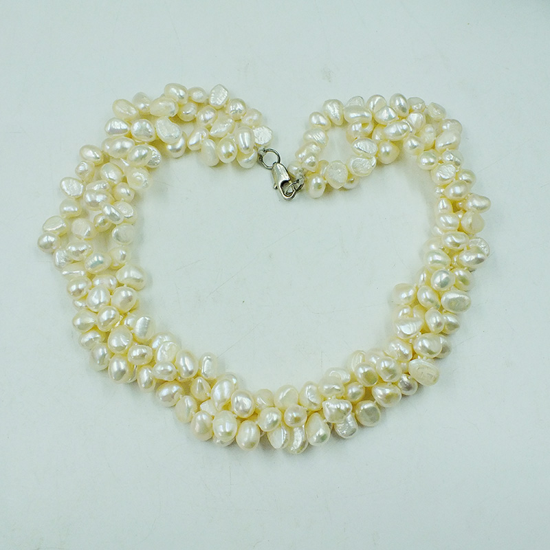 3-strand 8-9mm AAA 100% natura - đánh giá và giá Freshwater Cultured Pearl Necklace 8-9Mm